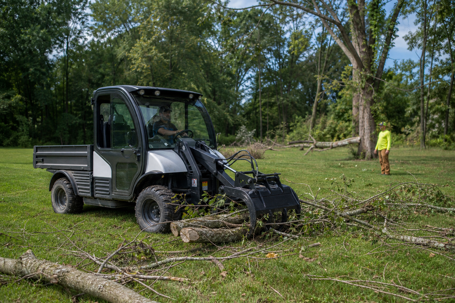 Debris cleanup with equipment